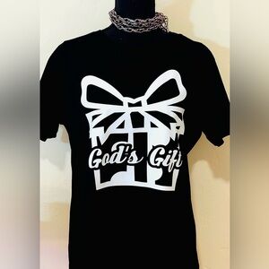 God's Gift Graphic woman’s T-Shirt in Black
